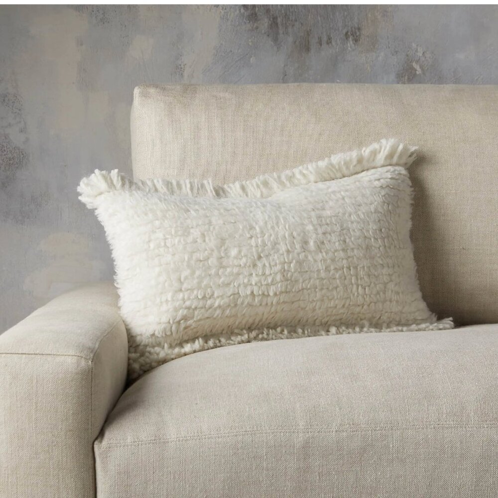 Arhaus Cream Kenmar Pillow Cover 21" x 12"